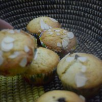 Chocolate chip Almond flake muffins